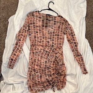 Stylish Pink Patterned Dress